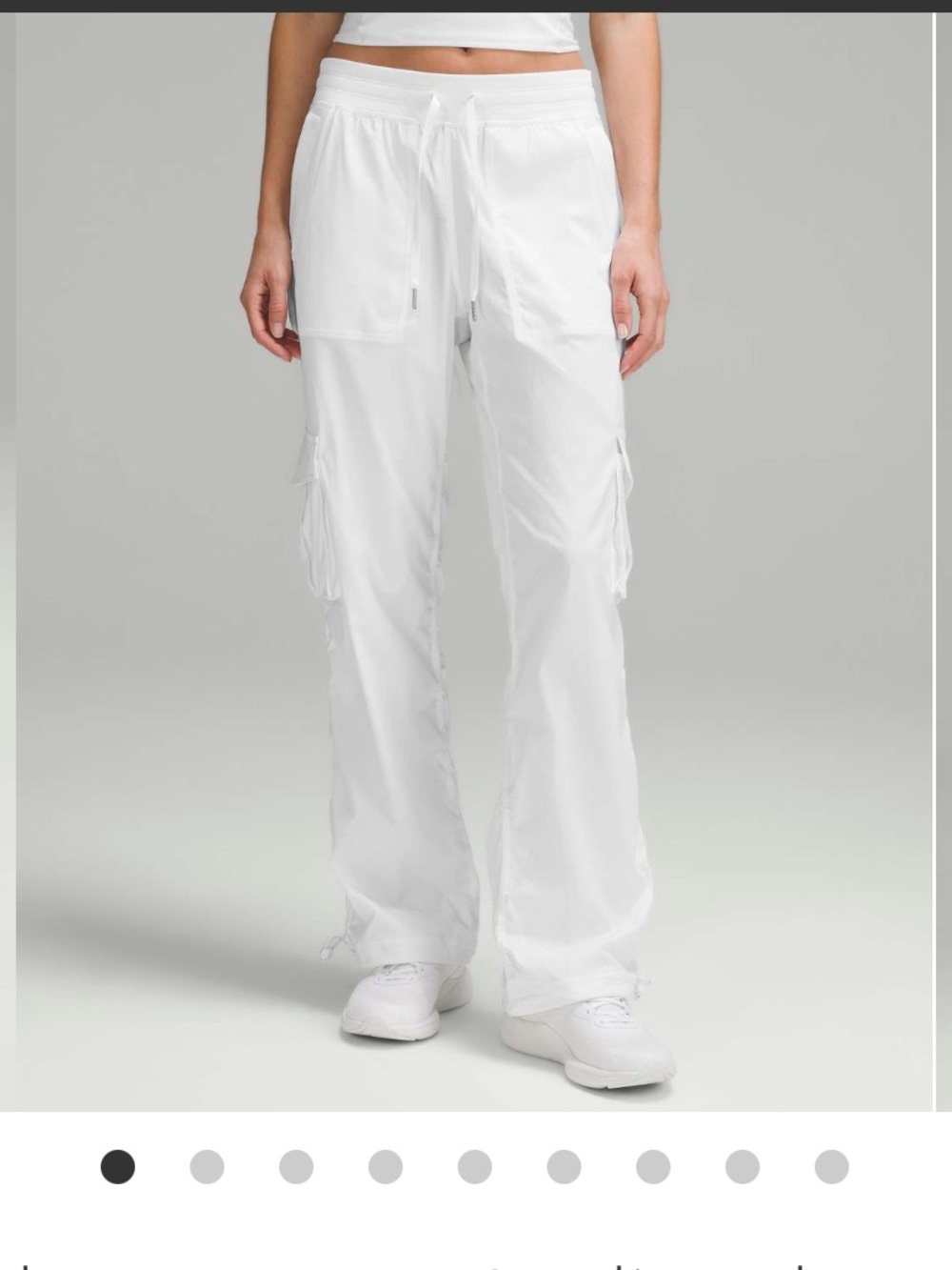 lululemon White Dance Studio Relaxed Fit Cargo Pants, Sz M